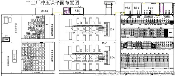 【冲压车间平面图,结构紧凑】